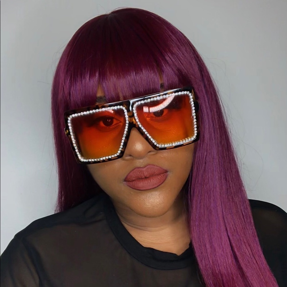 Rhinestone Flat Top Sunglasses